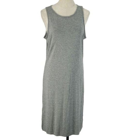 West Loop Grey Midi‎ T Shirt large sleeveless Dress - Picture 1 of 8